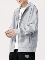 Kapuzenjacke mit Reißverschluss und minimalistischem Design