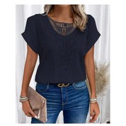 Damen Spitzenbluse mit Kurzarm – elegantes leichtes Top