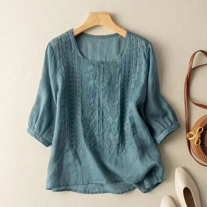 Damen Bluse mit Stickerei – leicht, luftig und elegant für den Alltag