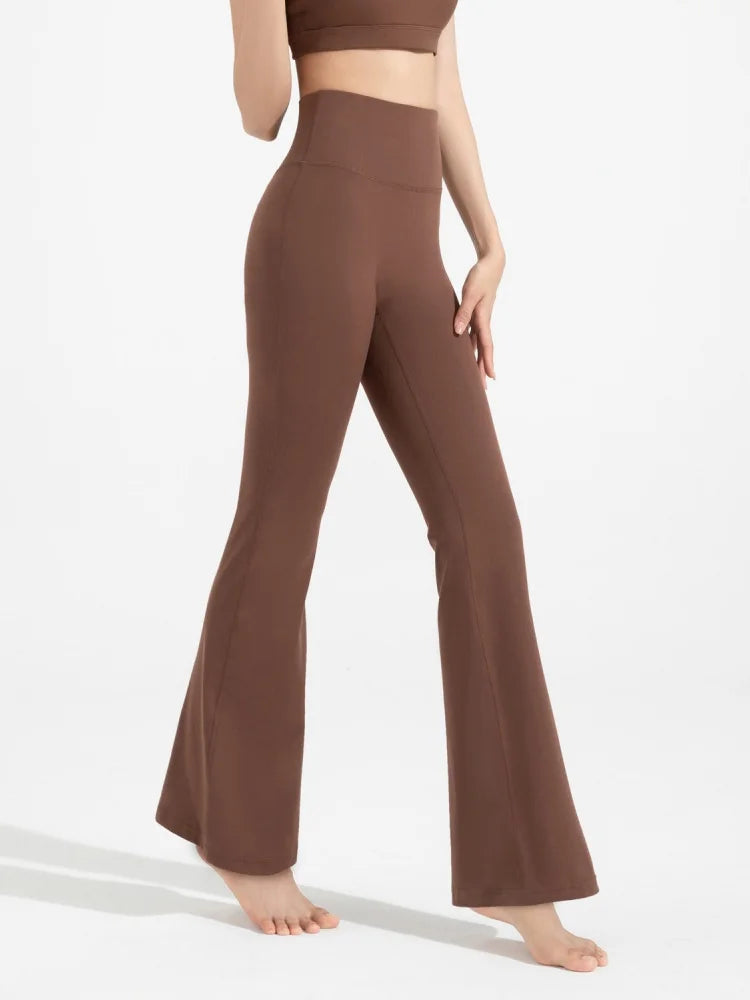 Damen-Yoga-Hose mit hoher Taille und weiten Beinen