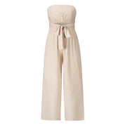 Damen Trägerloser Jumpsuit mit weiten Beinen