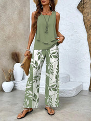 Damen Sommer-Set – ärmellose Bluse und Weithose