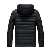 Herren Winter-Daunenjacke, leichte Steppjacke mit Kapuze