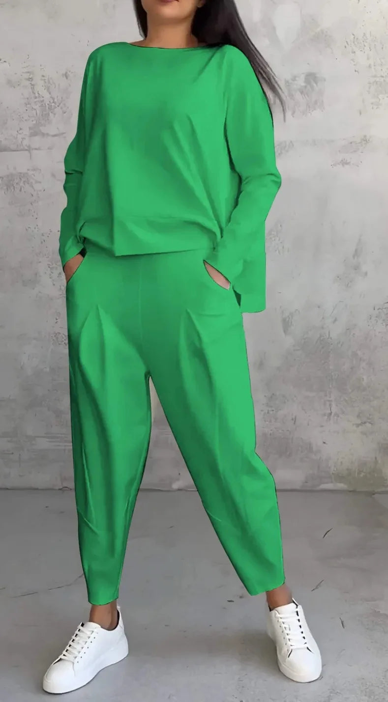 Damen Jogginganzug 2-teilig – Lässiges Set aus Sweatshirt und Hose