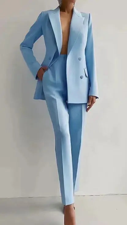 Damen Hosenanzug Zweiteilig – Taillierter Blazer und Anzughose