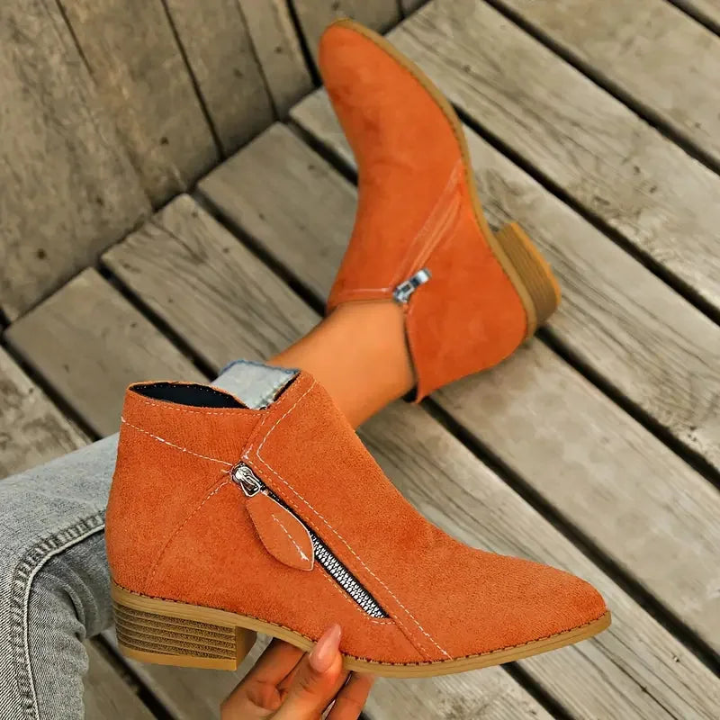 Damen Ankle Boots mit niedrigem Absatz – leicht, stilvoll und komfortabel für den Alltag