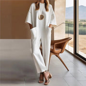 Damen Jumpsuit mit weiten Beinen – eleganter Oversize Overall mit Taschen
