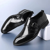 Elegante Herren-Lederschuhe mit Schnalle