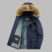 Herren-Winterparka mit Fellkapuze