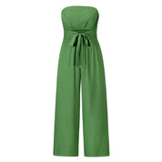 Damen Trägerloser Jumpsuit mit weiten Beinen