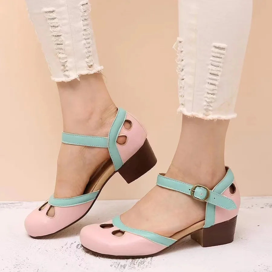 Damen Orthopädische Sandalen mit Absatz – Komfortschuhe mit Riemen und Fußgewölbeunterstützung