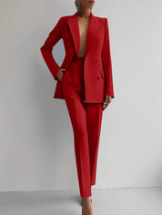 Damen Hosenanzug Zweiteilig – Taillierter Blazer und Anzughose