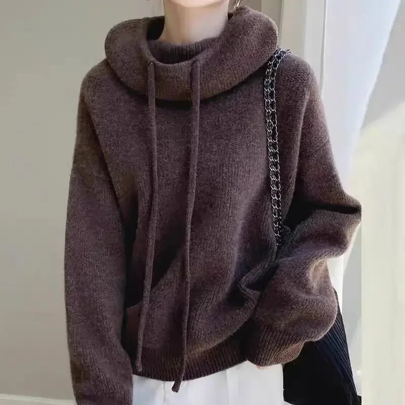 Damen Sweatshirt mit Rollkragen und Bündchen – warm, weich, lässig für kühle Tage