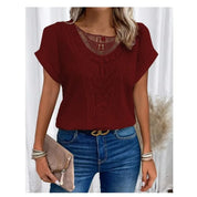 Damen Spitzenbluse mit Kurzarm – elegantes leichtes Top