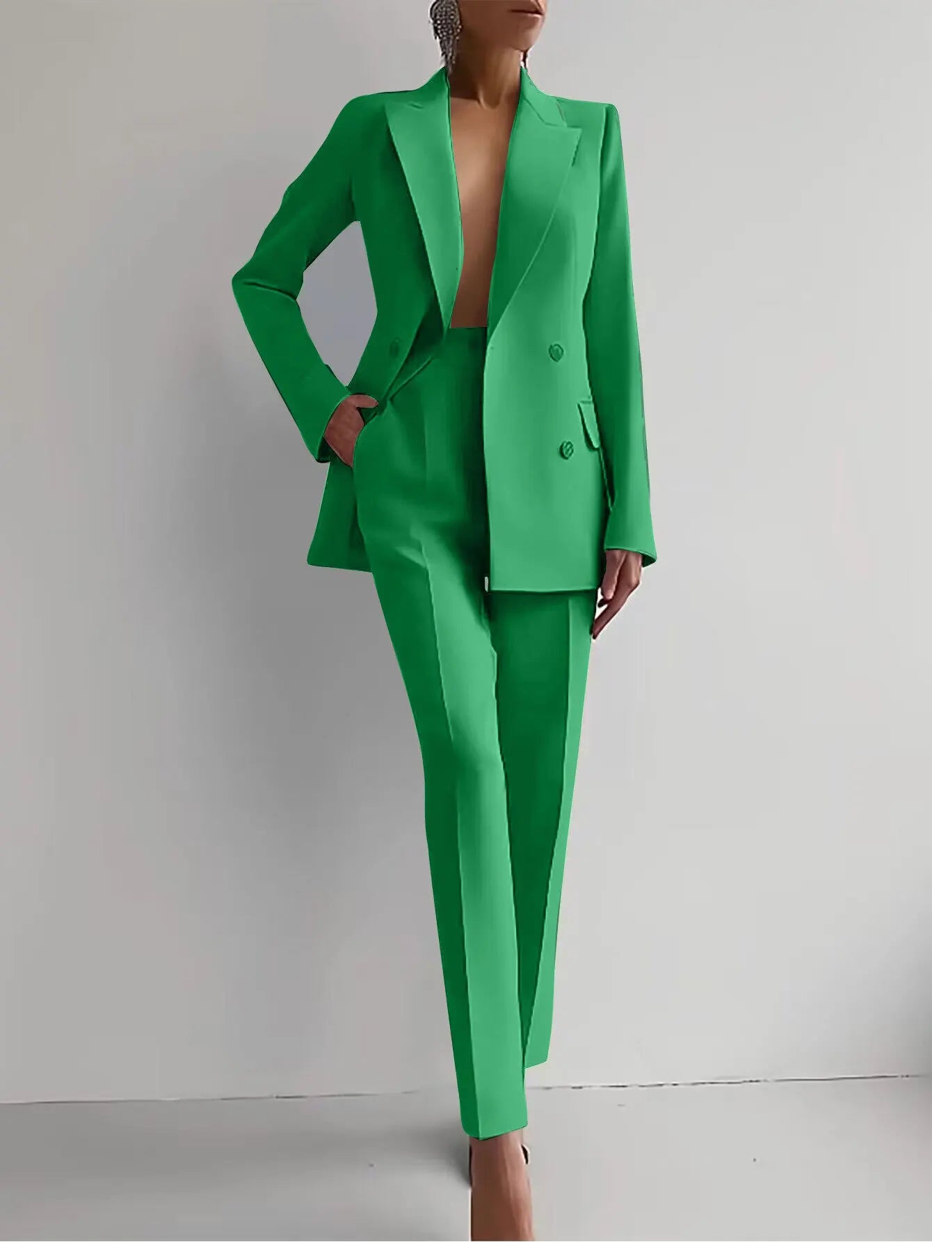 Damen Hosenanzug Zweiteilig – Taillierter Blazer und Anzughose