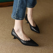 Damen Spitzschuh-Pumps mit niedrigem Absatz