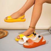 Damen Plateau-Sandalen mit elastischem Riemen – Leichte Komfort-Sandalen