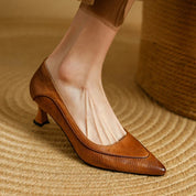 Damen Pumps mit niedrigem Absatz – Elegante Spitzschuh-Pumps