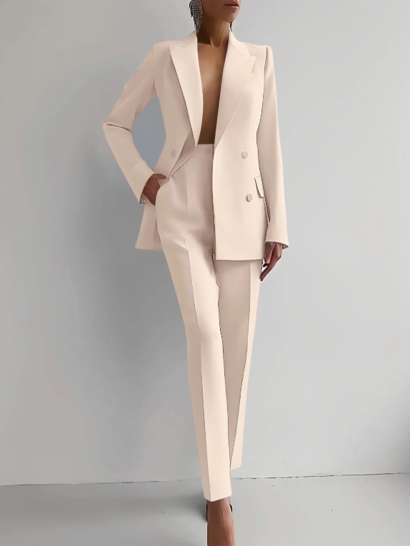 Damen Hosenanzug Zweiteilig – Taillierter Blazer und Anzughose