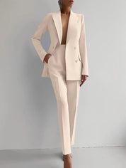 Damen Hosenanzug Zweiteilig – Taillierter Blazer und Anzughose