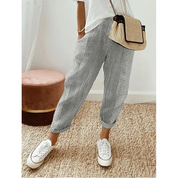 Damen Sommerhose mit elastischem Bund und Taschen