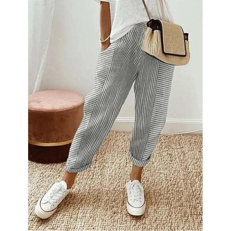 Damen Sommerhose mit elastischem Bund und Taschen