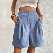 Damen High-Waist Shorts – Elegante kurze Hose mit Taschen, leicht und luftig