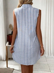 Ärmelloses Hemdblusenkleid mit Streifen – leicht und elegant
