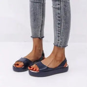 Damen Plateau-Sandalen mit elastischem Riemen – Leichte Komfort-Sandalen