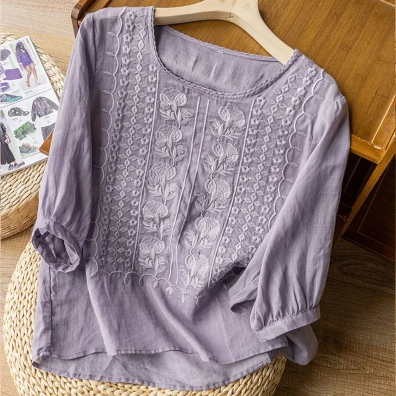Damen Bluse mit Stickerei – leicht, luftig und elegant für den Alltag
