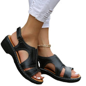 Damen-Orthopädische Ledersandalen mit bequemem Absatz