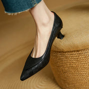 Damen Pumps mit niedrigem Absatz – Elegante Spitzschuh-Pumps