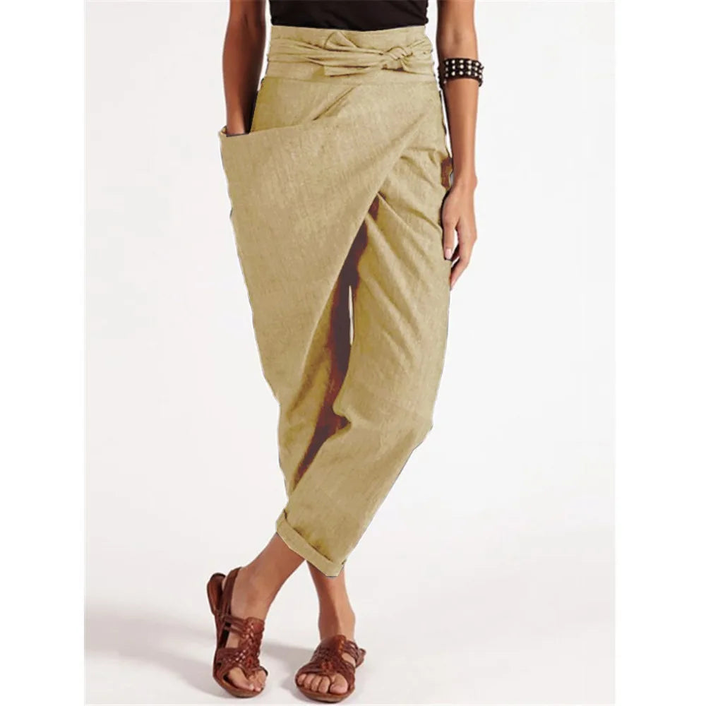 Damen Wickelhose mit hohem Bund