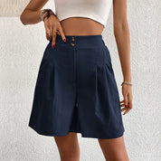 Damen High-Waist Shorts – Elegante kurze Hose mit Taschen, leicht und luftig