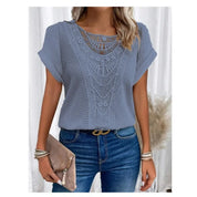 Damen Spitzenbluse mit Kurzarm – elegantes leichtes Top