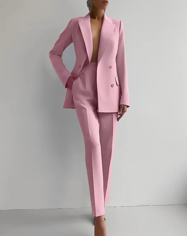 Damen Hosenanzug Zweiteilig – Taillierter Blazer und Anzughose