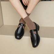 Damen Mary Jane Halbschuhe mit T-Bar-Riemen – elegante Schuhe mit niedrigem Absatz