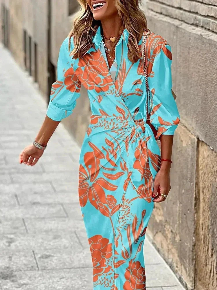 Damen Wickelkleid Midi – Elegant, Luftig und Figurbetonend