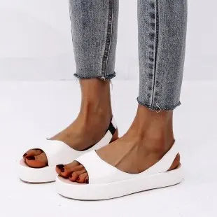 Damen Plateau-Sandalen mit elastischem Riemen – Leichte Komfort-Sandalen