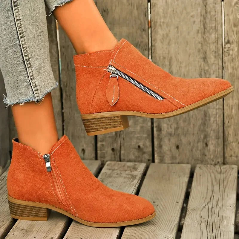 Damen Ankle Boots mit niedrigem Absatz – leicht, stilvoll und komfortabel für den Alltag