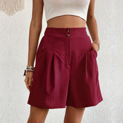Damen High-Waist Shorts – Elegante kurze Hose mit Taschen, leicht und luftig