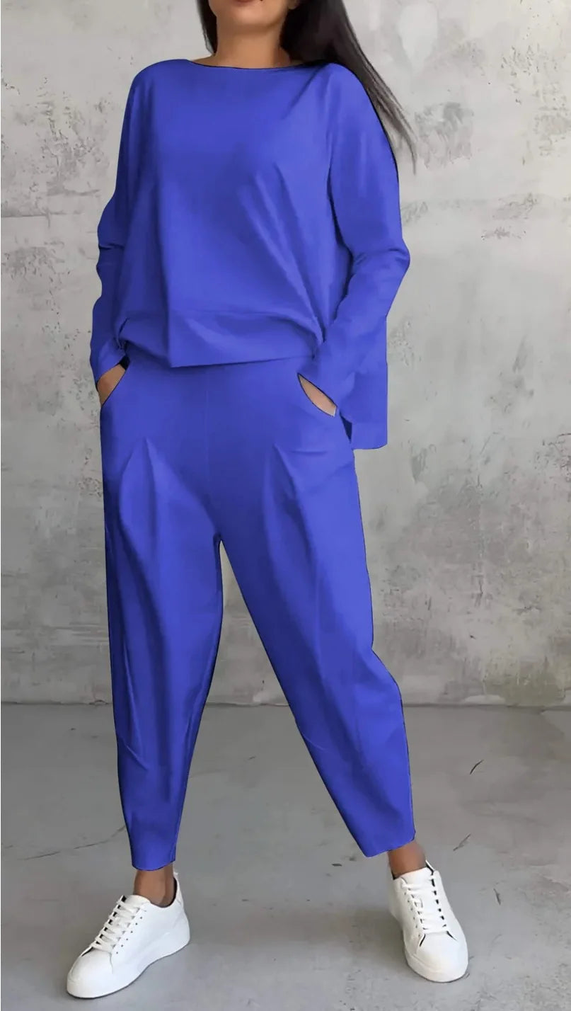 Damen Jogginganzug 2-teilig – Lässiges Set aus Sweatshirt und Hose