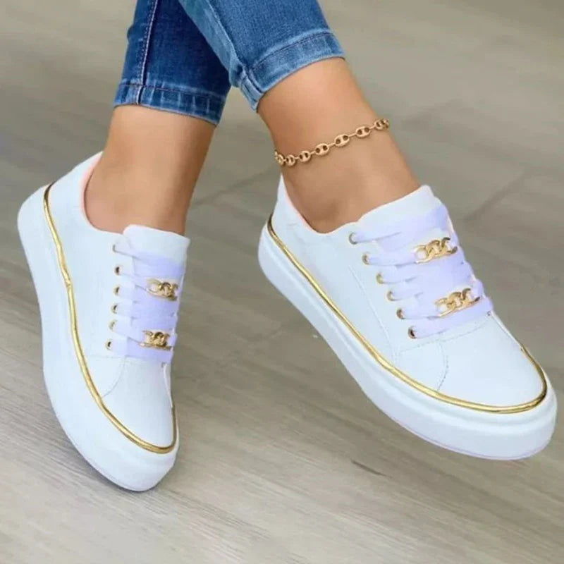 Damen Plateau-Sneaker mit dekorativen Details – bequeme Sportschuhe für den Alltag