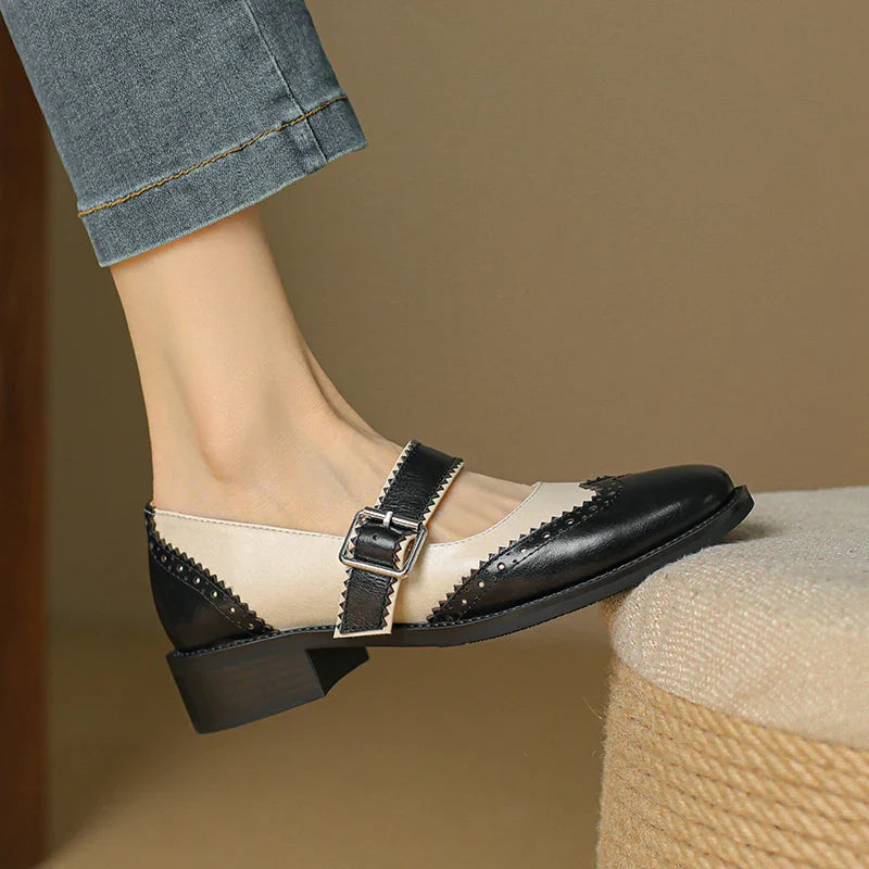 Damen Pumps im Retro-Stil mit Riemchen und niedrigem Absatz – Elegante Vintage-Schuhe