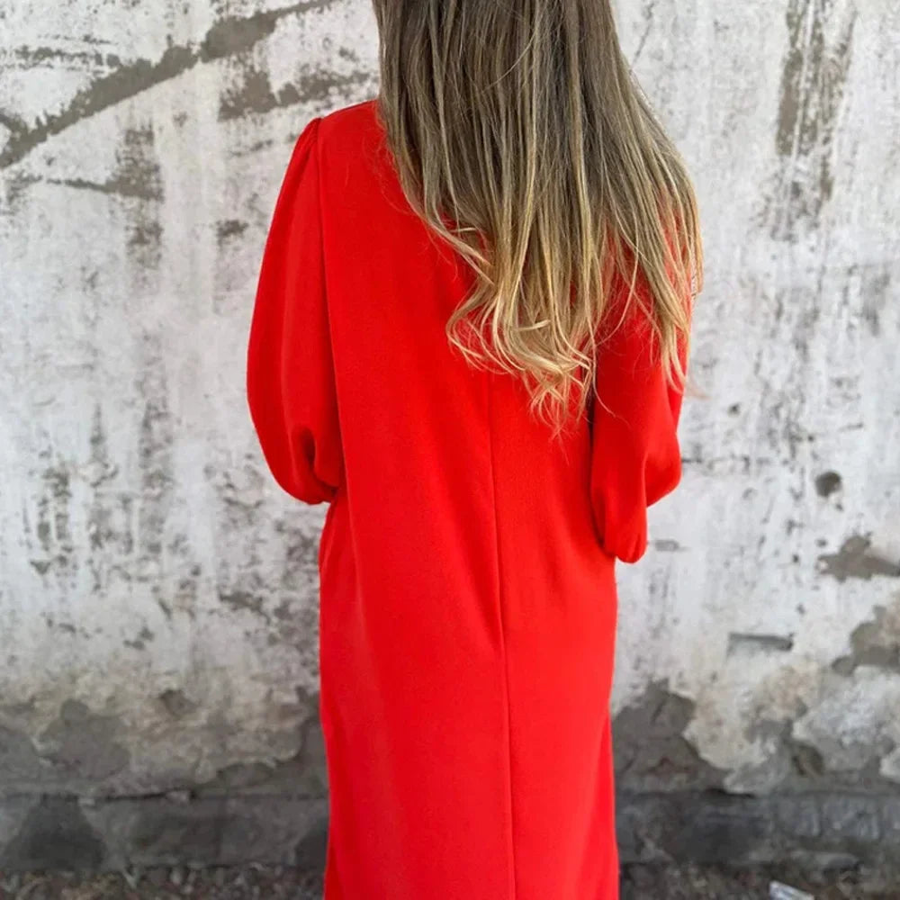 Damen Oversize Maxikleid mit Schlitz und Taschen