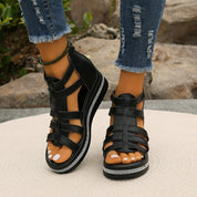 Damen Keilsandalen mit Riemchen – bequeme Sommersandalen mit Dämpfung und stabilem Absatz