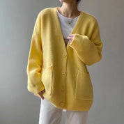 Damen-Oversize-Cardigan mit Taschen