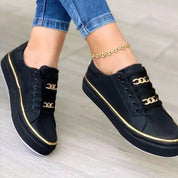 Damen Plateau-Sneaker mit dekorativen Details – bequeme Sportschuhe für den Alltag