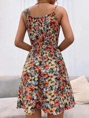 Damen Sommerkleid mit Trägern – leichtes Blumenprint-Minikleid