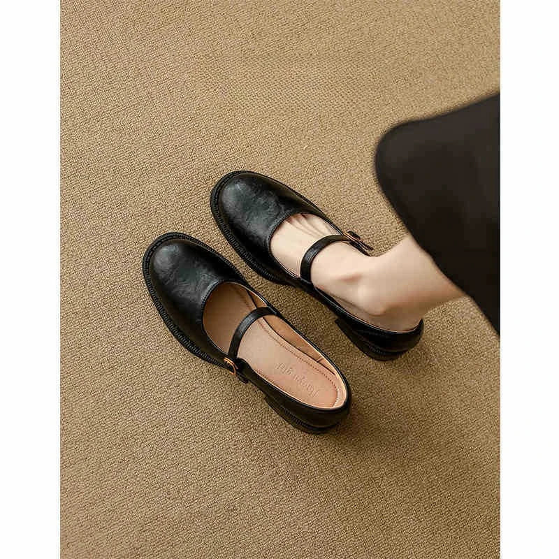 Damen Mary Jane Ballerinas mit Riemchen und niedrigem Absatz